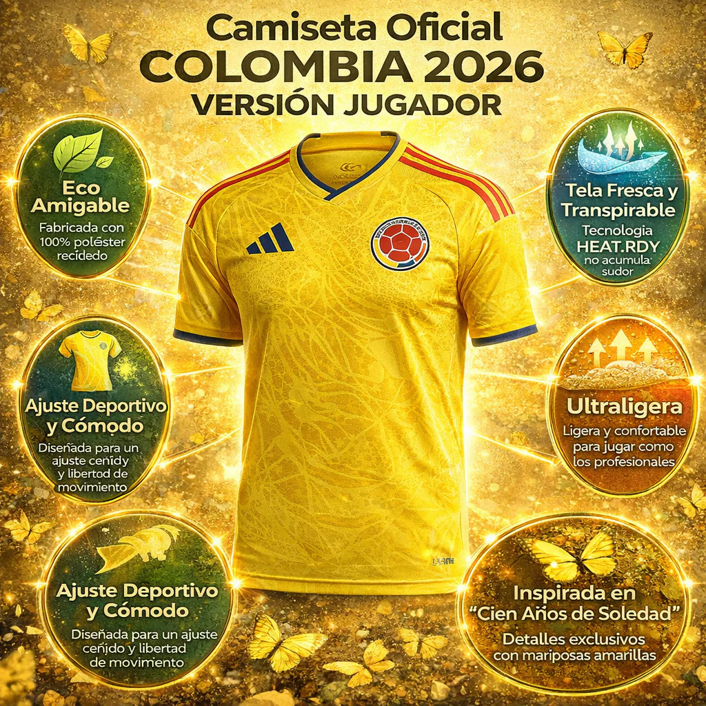 CAMISETA PREMIUM COLOMBIA MUNDIAL 2026 (Versión Jugador)