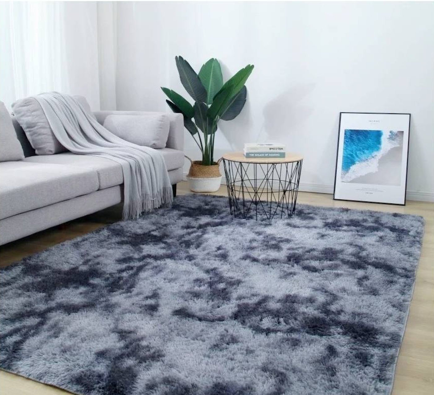 ALFOMBRA PELUDA ANTIDESLIZANTE 150 cm de ancho x 200 cm de largo