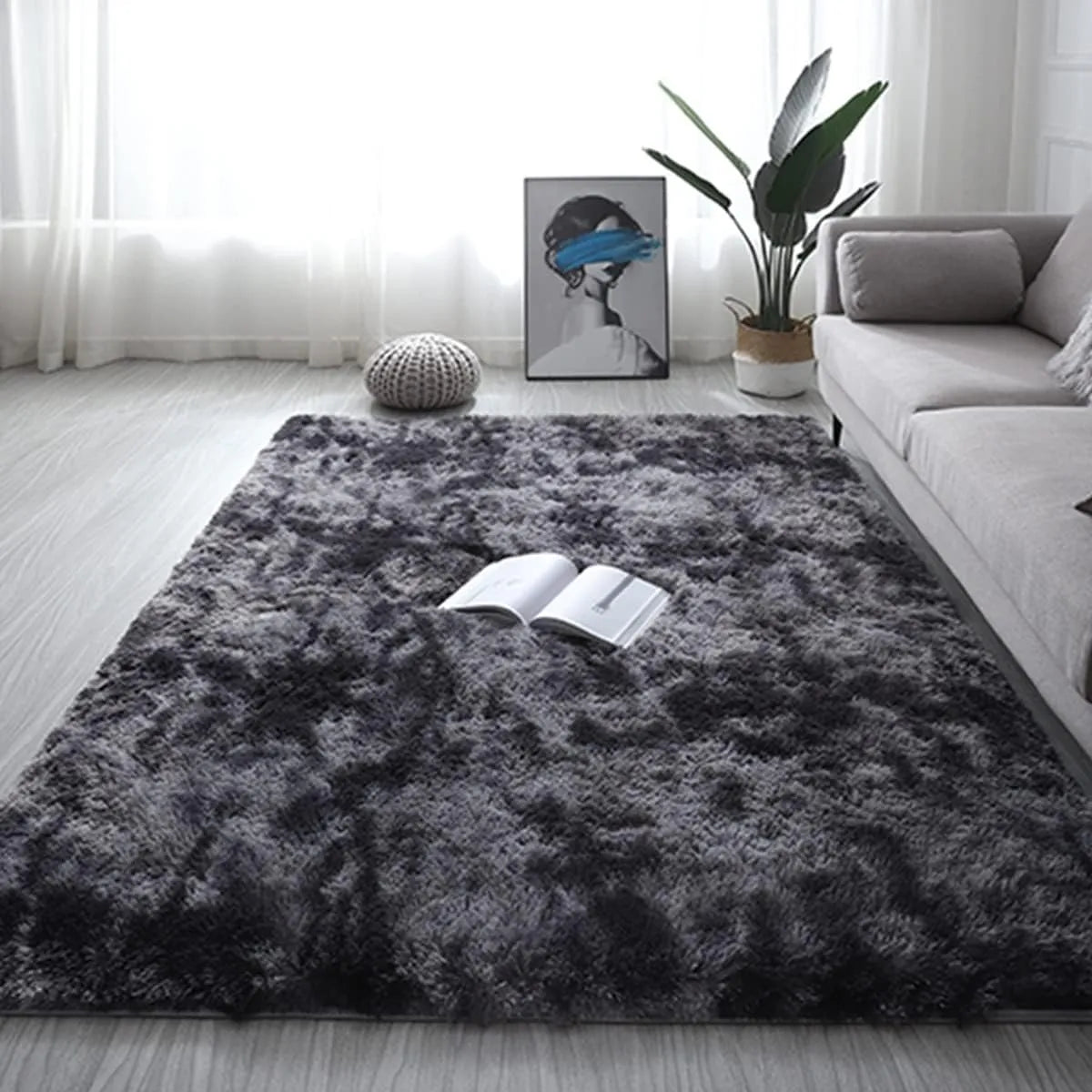 ALFOMBRA PELUDA ANTIDESLIZANTE 150 cm de ancho x 200 cm de largo