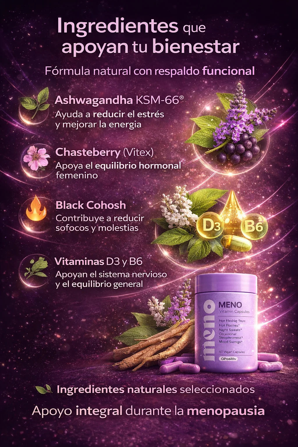 MENO - Vitaminas para la menopausia 60 Capsultas