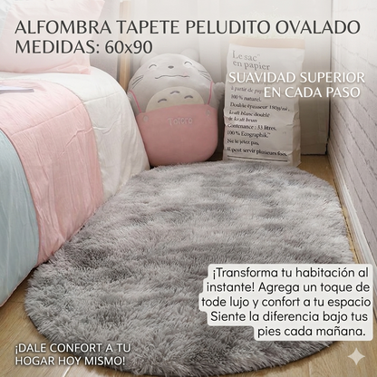 ALFOMBRA TAPETE PELUDITO OVALADO